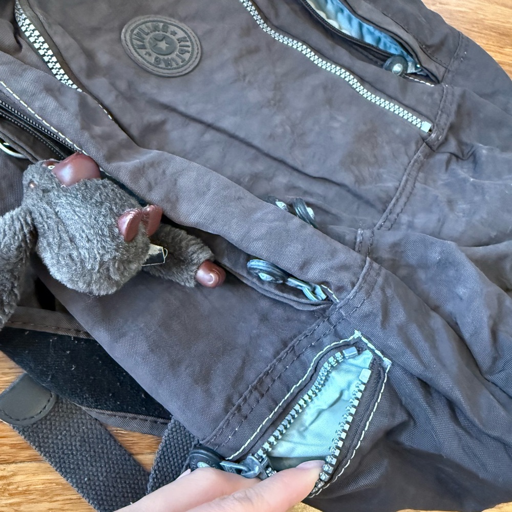 Kipling Brown Backpack With Monkey - image 8